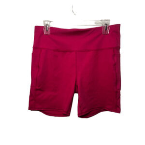 Skechers High Waisted Pink Biker Shorts with Pockets Size L